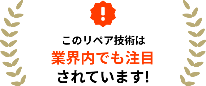 このリペア技術は業界内でも注目されています!